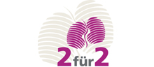Logo der Kampagne zwei für zwei: violette Nieren 