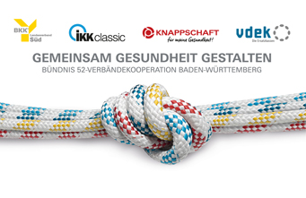 Logo der Bündnis 52-Verbändekooperation: Seil in den Farben der Kooperationspartner